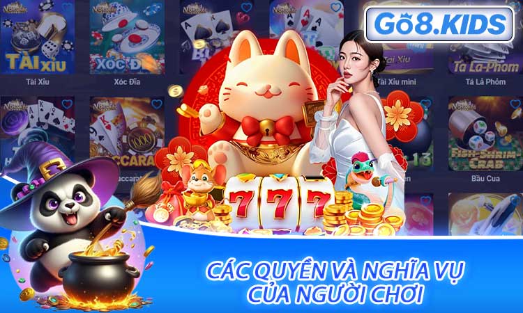 Các quyền và nghĩa vụ của người chơi theo điều khoản GO8